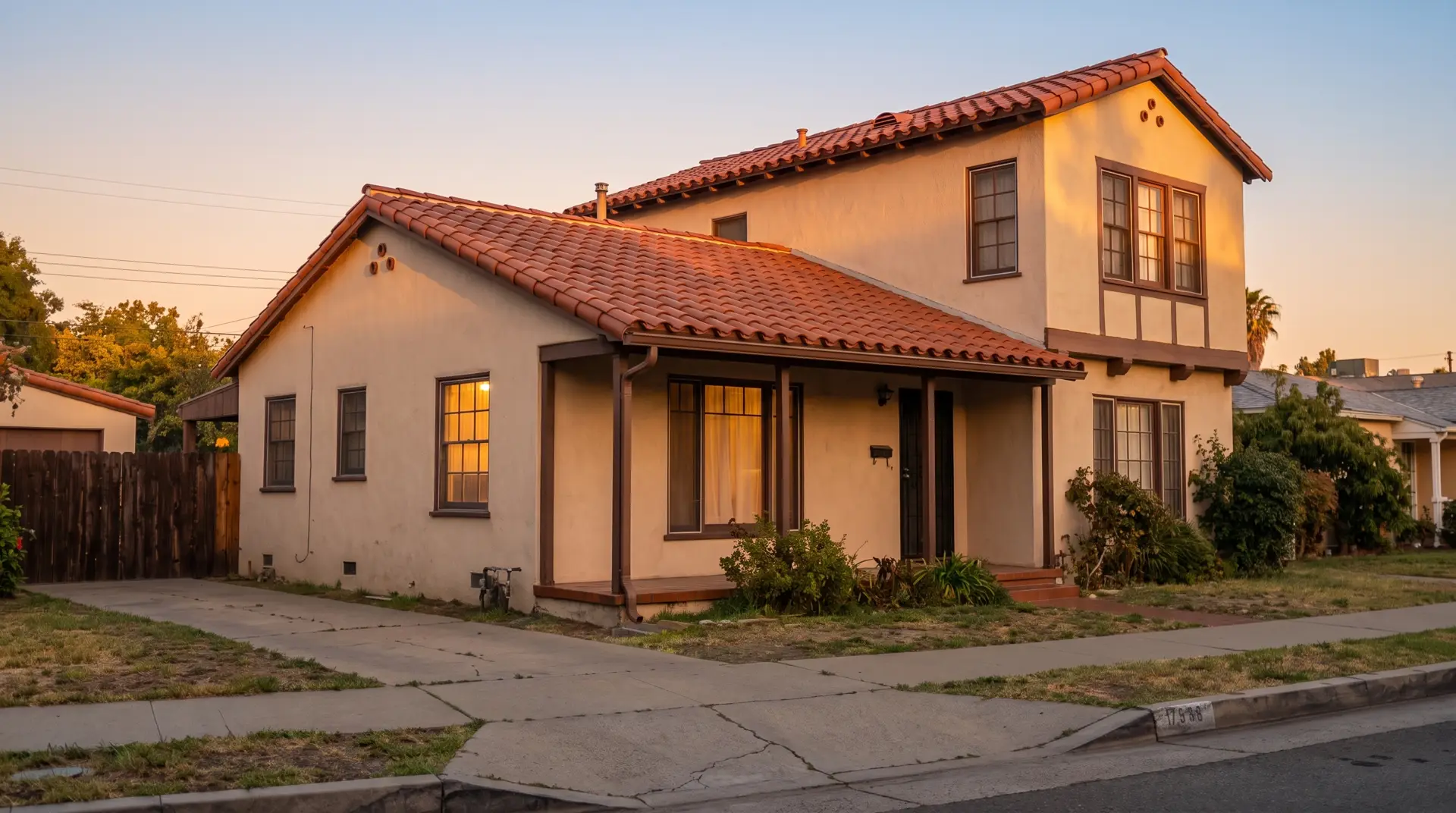 Transformation study: a worn Los Angeles roof resolving into a finished architectural shingle roof in sunlight after rain — Silver Leaf Roofing & Waterproofing